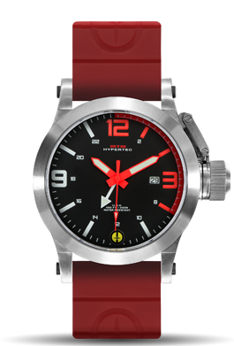 HYPERTEC 44 Silver - Red Dial - Red Rubber II- Silver Buckle